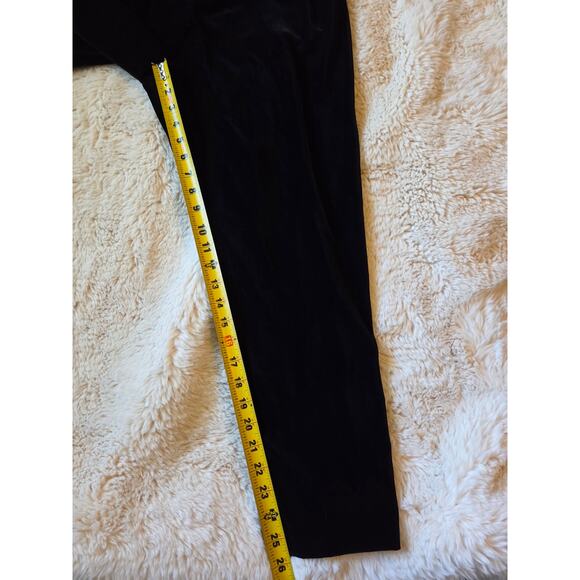 Alice + Olivia Black Velvet High Waisted Paperbag Bow Belt Pants size 4 - Picture 8 of 9